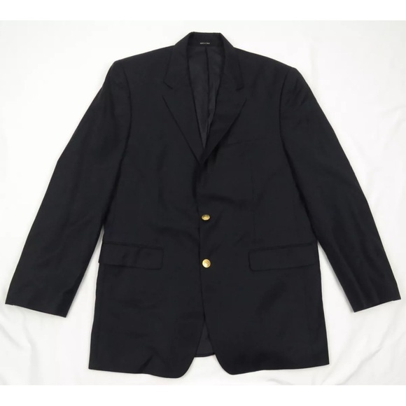 Lauren Ralph Lauren 100% Pure New Wool 2 Gold Button Blazer Sport Coat Jacket 40